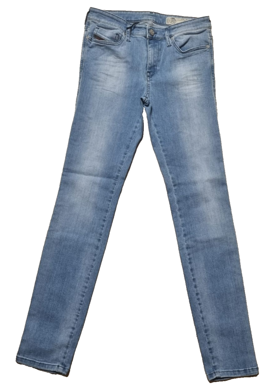 DIESEL Damen Jeans Skinzee W28 L30 Blau Super Slim Skinny Regular Waist K2