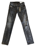 DIESEL Damen Jeans Grupee-RS Super Skinny Schwarz Sonderangebot W24 W25 W26 W31