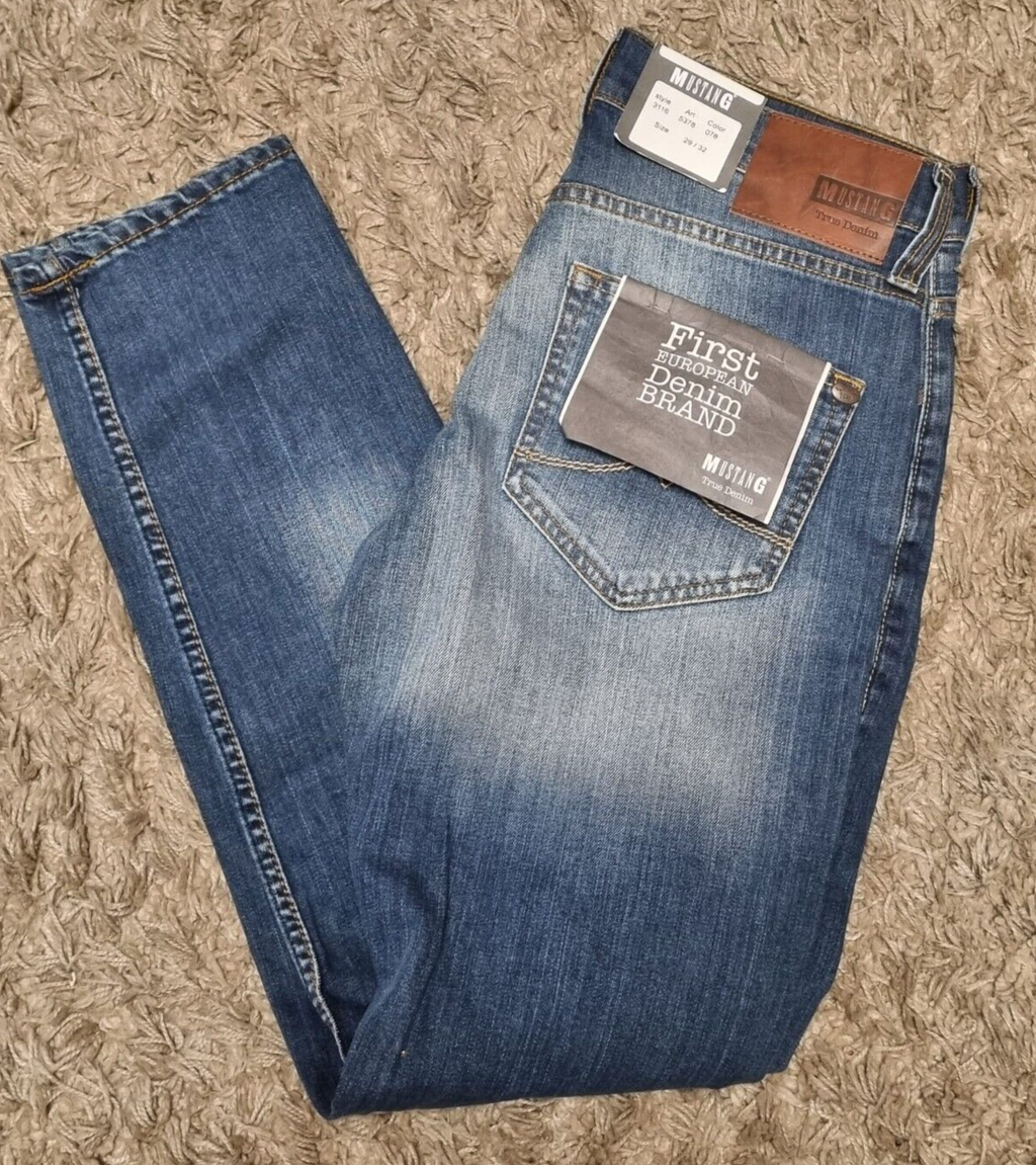 MUSTANG Herren Jeans Oregon Tapered W29 L32 Blau | Slim Low Tapered BR1C3