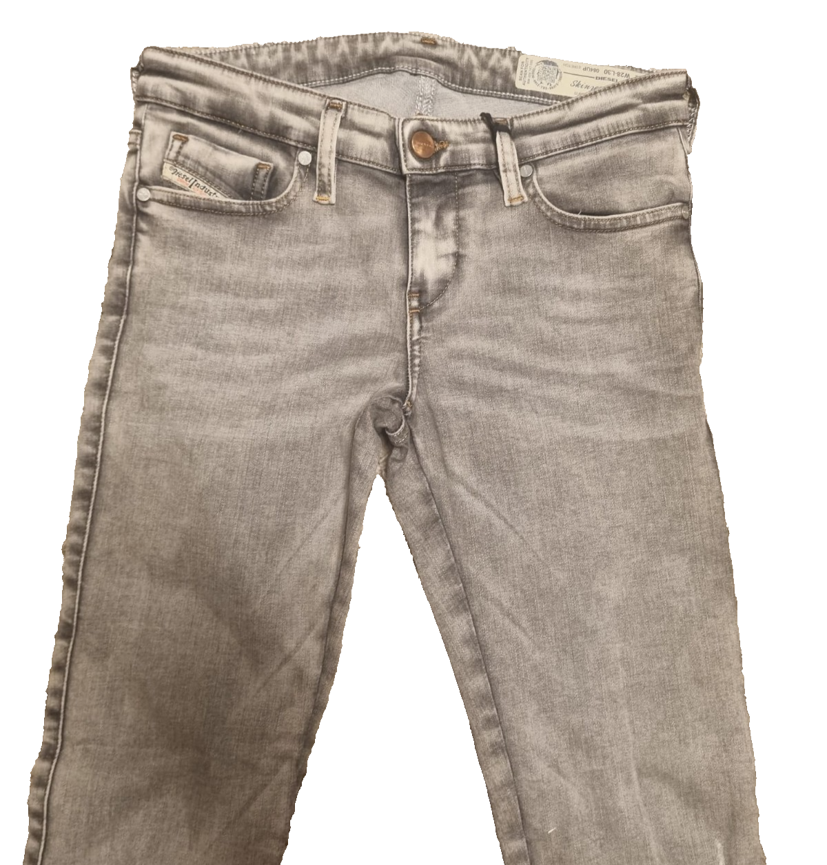 DIESEL Damen Jeans Skinzee-Low-Zip W28 L30 Grau Super Slim Skinny 00SGS9084UP M5