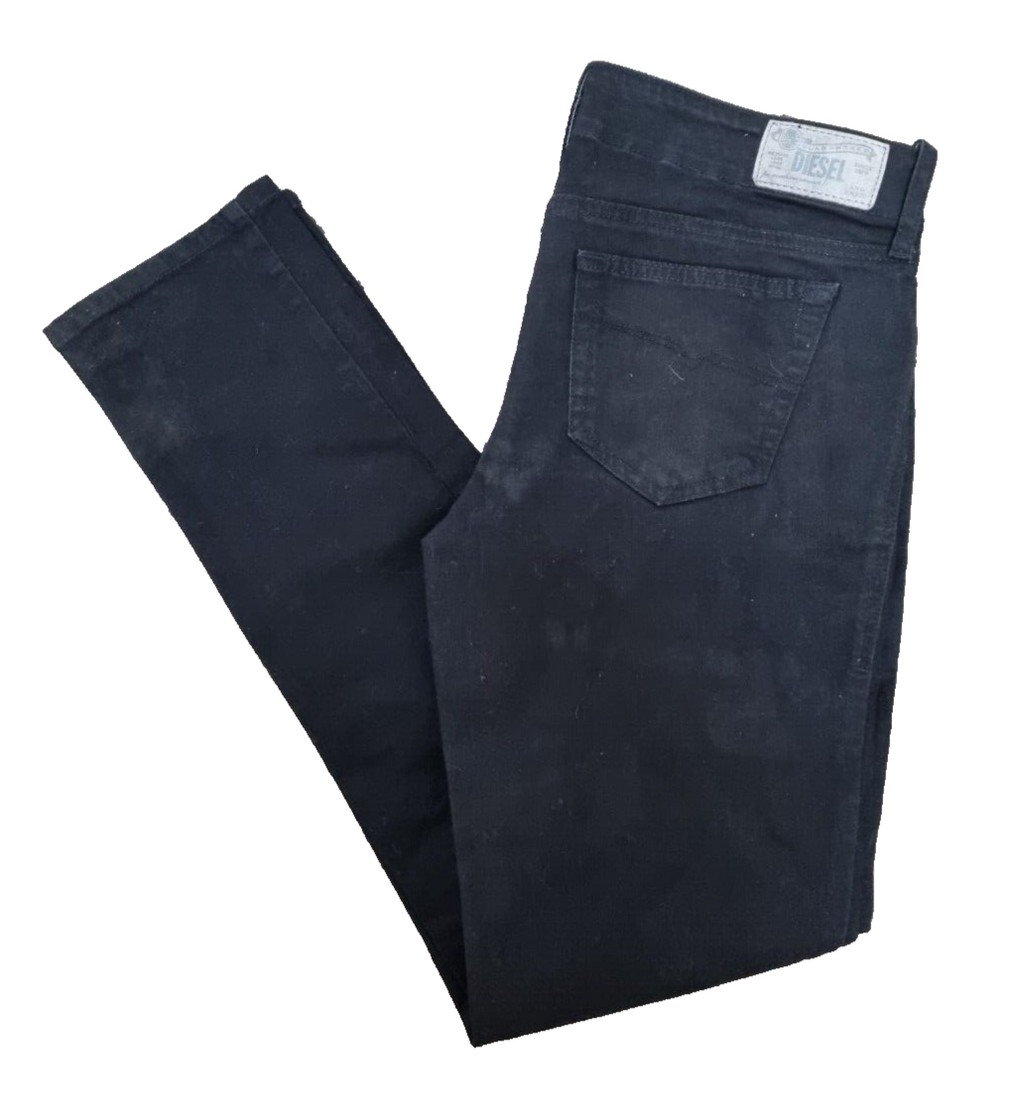 DIESEL Damen Jeans Grupee W32 L30 Schwarz | Super Slim Skinny Low Waist T1-4