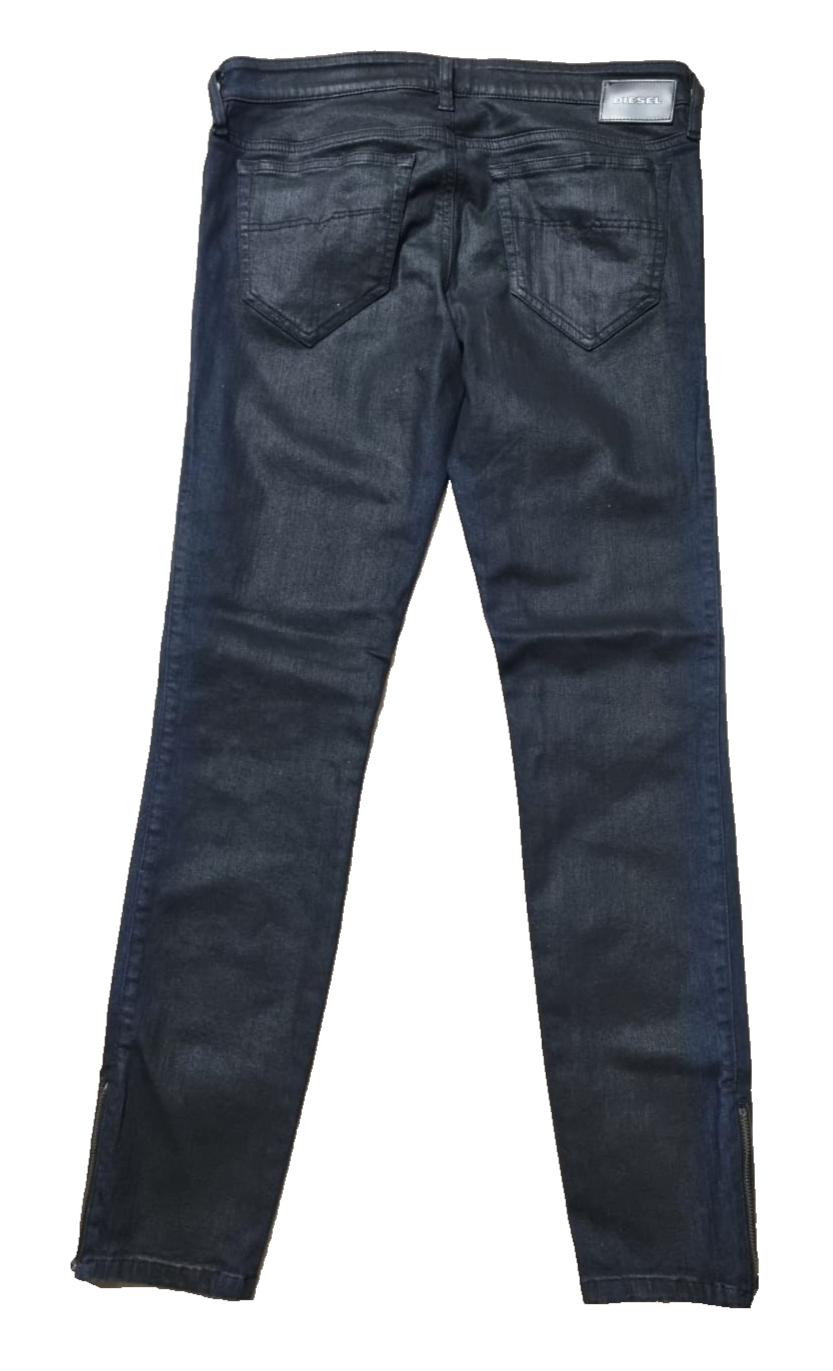 DIESEL Damen Jeans Skinzee-Low-Zip W30 L32 Super Slim Skinny Low Waist Black K4