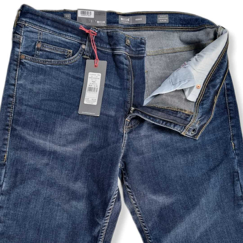 Mustang Herren Jeans Vegas Slim Medium Slim 1005633 5000 882 Blau MR4D1