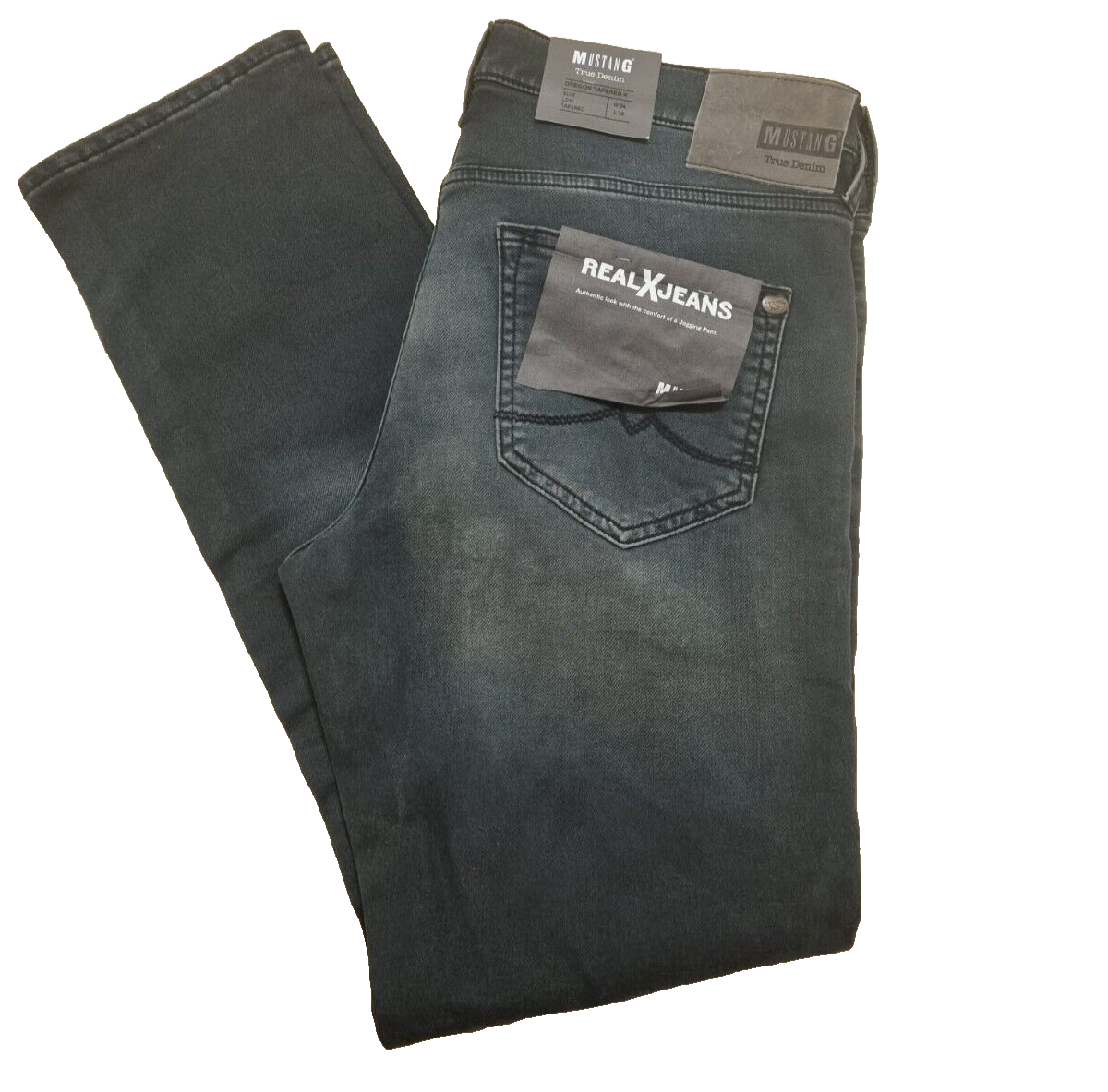 Mustang Herren Jeans Oregon Tapered K W34 L32 - Slim Low Tapered - Dunkelblau D6