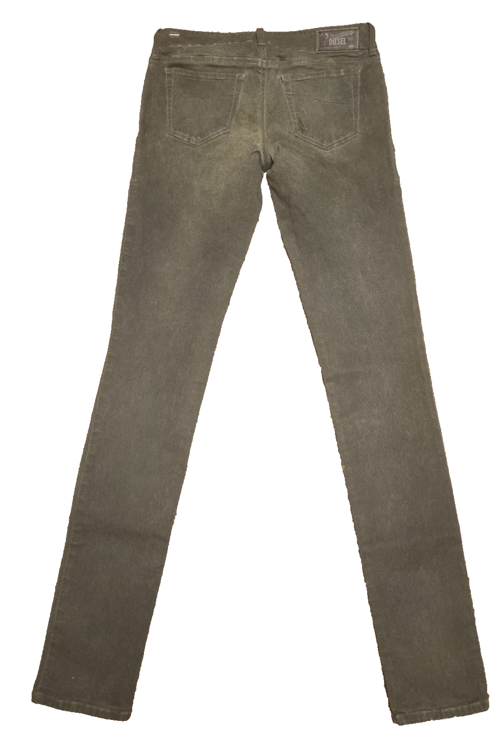 DIESEL Damen Jeans Grupee W30 Grün 00CZAF 066B Super Slim Skinny Low Waist