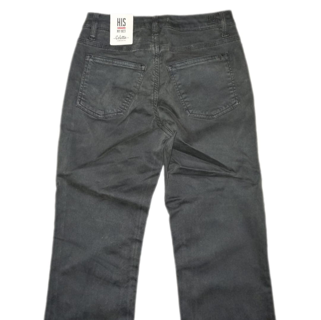 HIS Damen Jeans Coletta Comfort Fit 34/33 Dunkelgrün High Waist Straight