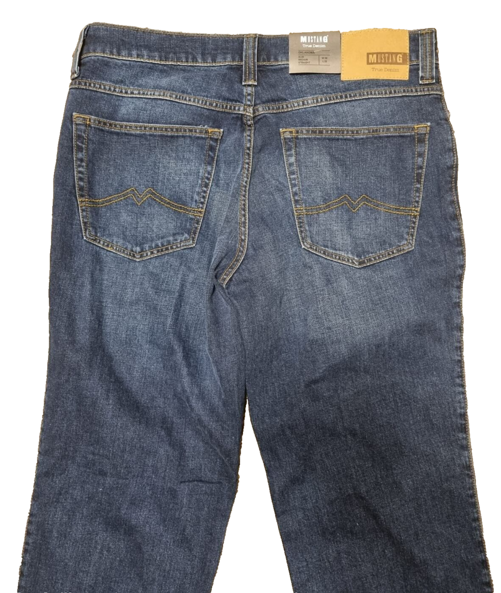 Mustang Herren Jeans Oklahoma Slim Medium Straight W36 L32 - Bequem & Blau t2-1