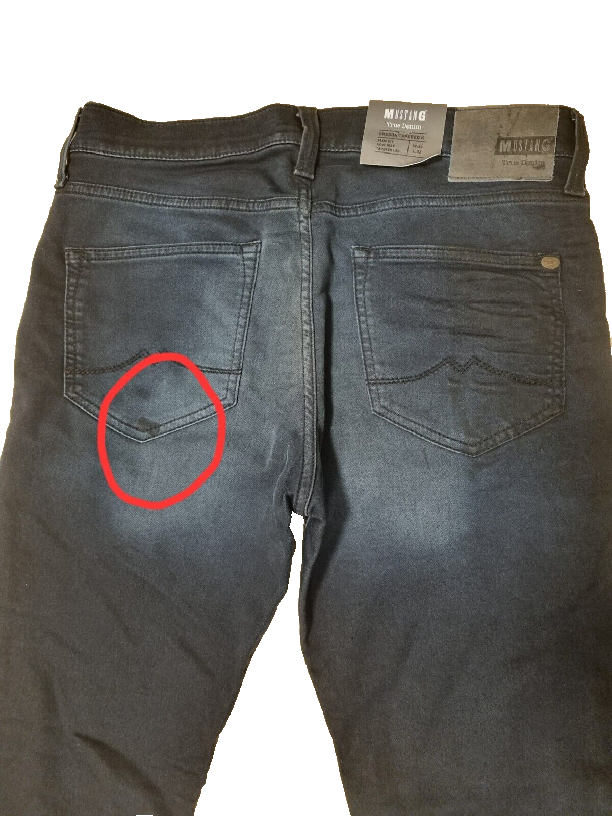 Mustang Herren Jeans Oregon Tapered K W33 L32 - Slim Fit Low Rise  Mit Fehler D4