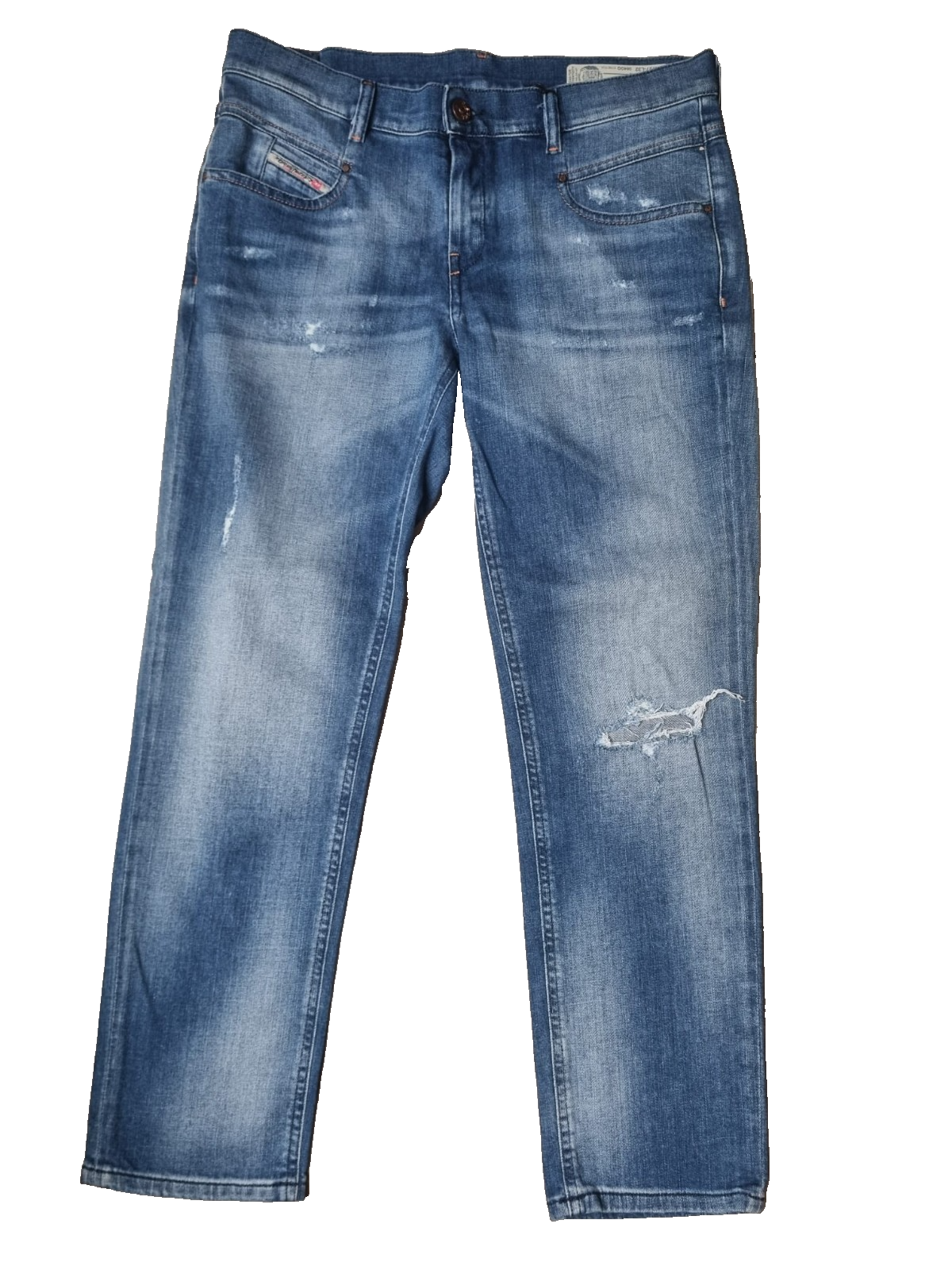 DIESEL Damen Jeans Belthy-Ankle W27 L32 Blau 00SUKI 084GQ Slim Straight