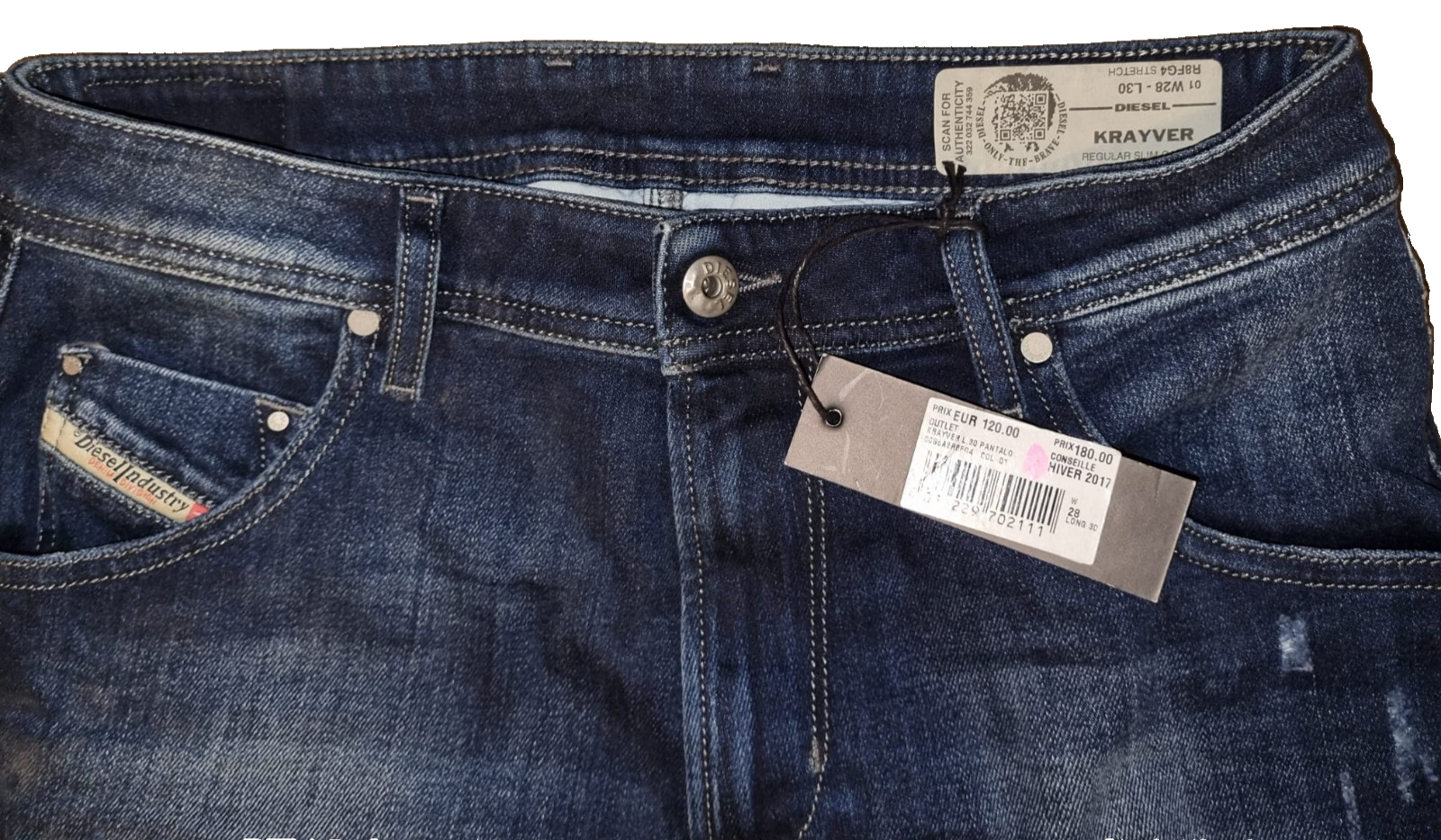 DIESEL Herren Jeans Krayver W28 L30 Slim Carrot Fit 00S5A3 R8FG4 K9