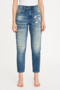 DIESEL Khali Damen Jeans W27 L32 Boyfriend Fit Blau Regular Waist M1