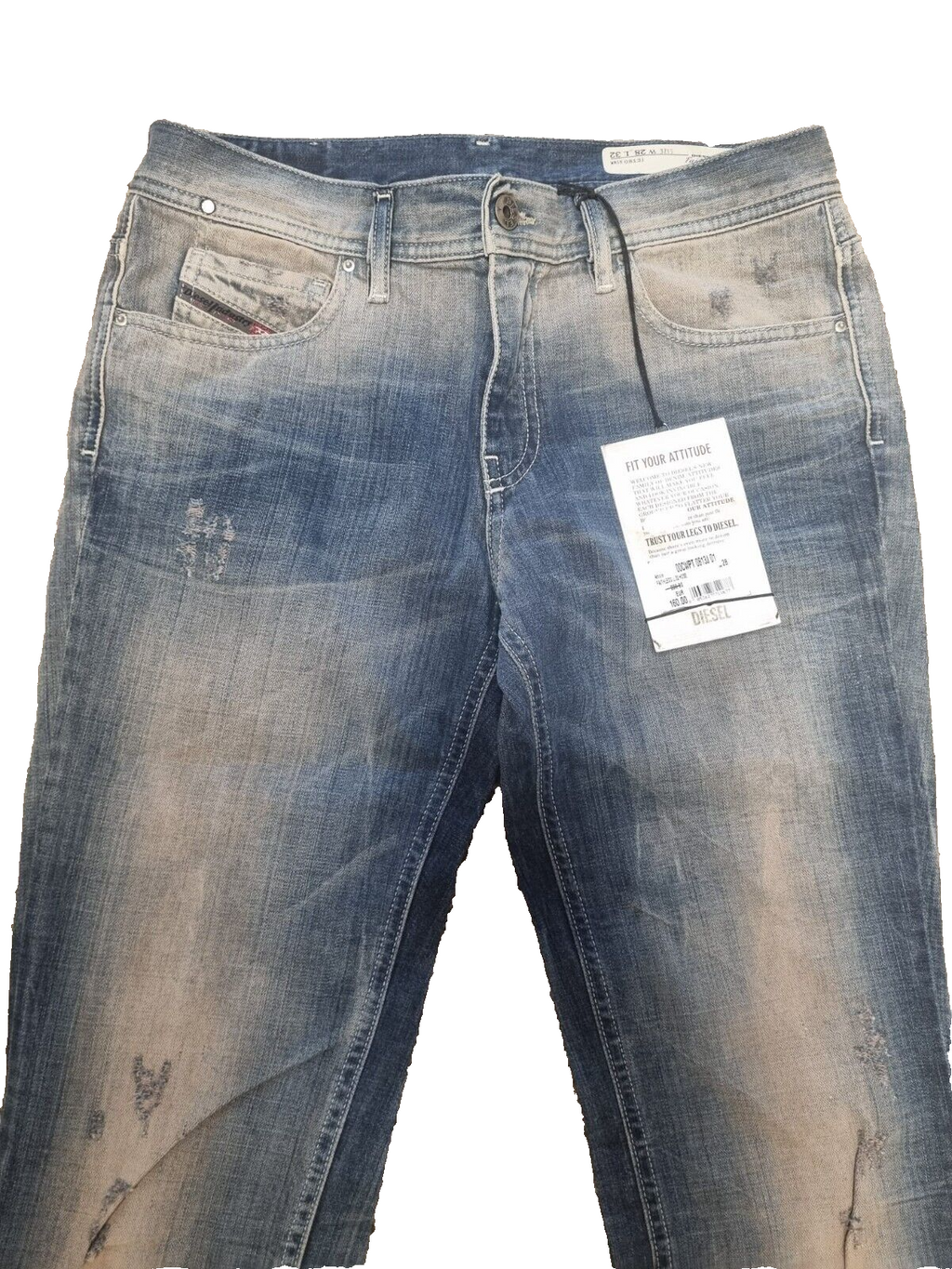 DIESEL Damen Jeans Faithlegg W28 L32 Blau Regular Fit 0813J Denim Hose T1-6