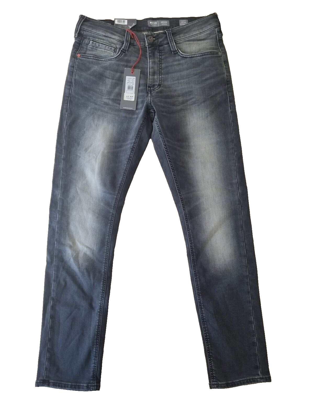 MUSTANG Herren Jeans Oregon Tapered K W32 L32 Grau | Slim-Fit, Niedrige Waist E6