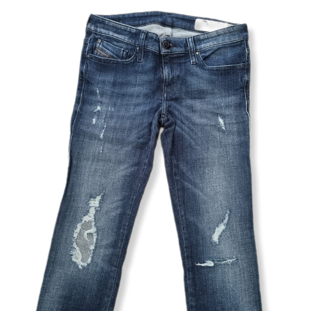 DIESEL Damen Jeans Skinzee-Low Super Slim Skinny Low Waist Blau 0671V - W27 L30