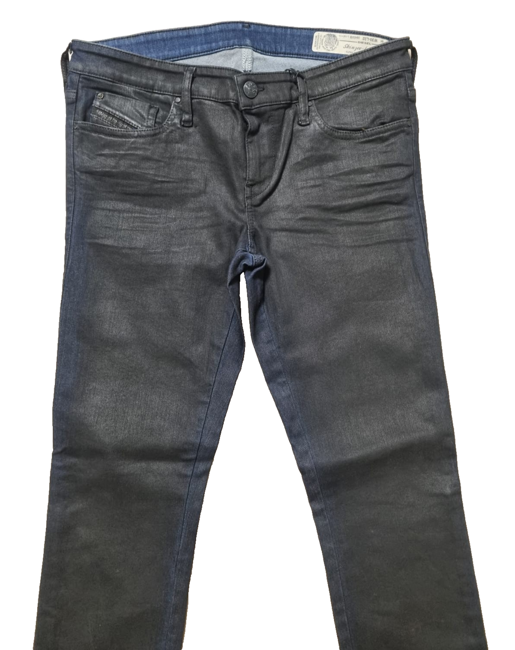 DIESEL Damen Jeans Skinzee-Low-Zip W30 L32 Super Slim Skinny Low Waist Black K4