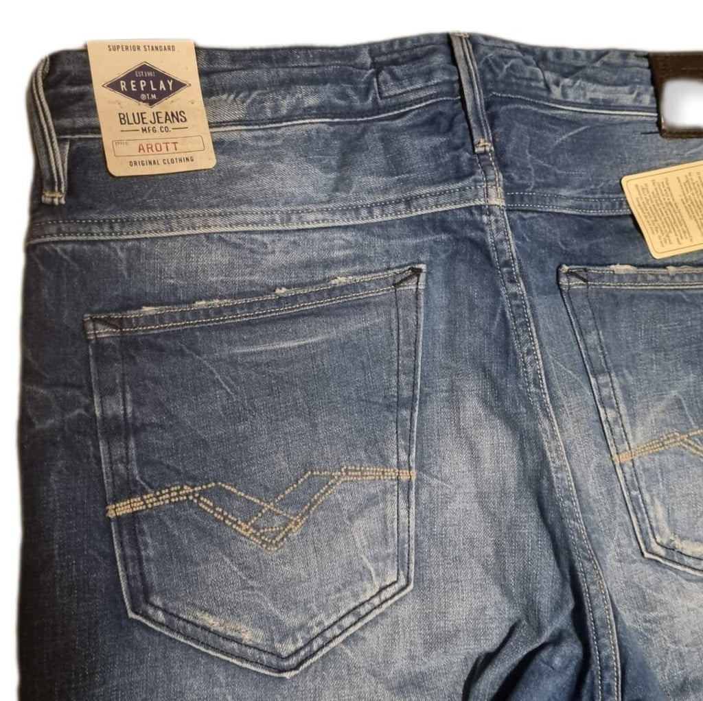 Replay Herren Jeans Arrott - MA954Q - Slim Fit Blau W30 W31 W32 Jeanshose Denim