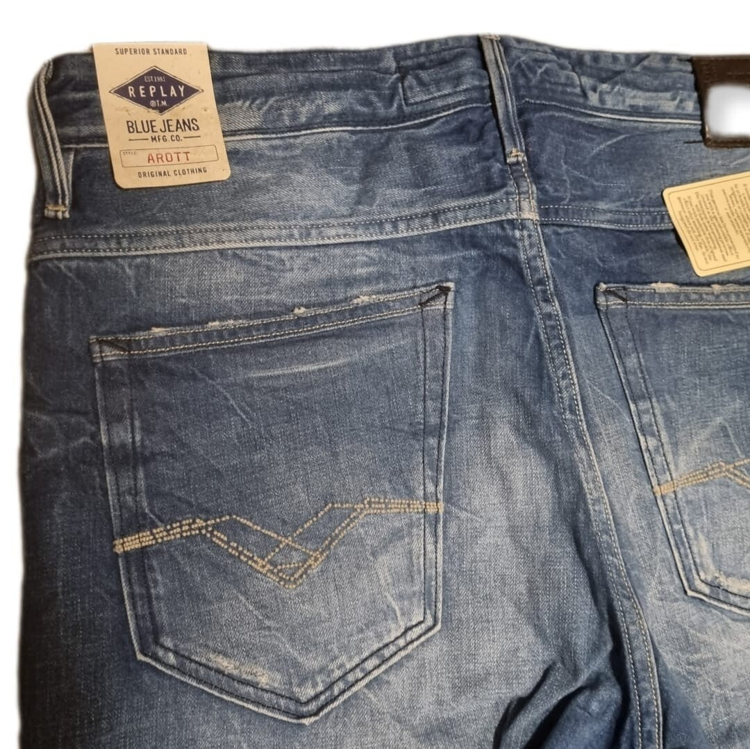 Replay Herren Jeans Arrott - MA954Q - Slim Fit Blau W30 W31 W32 Jeanshose Denim