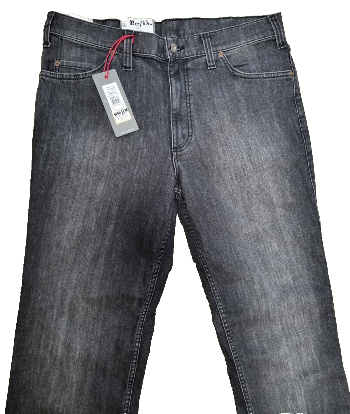 MUSTANG Oklahoma Slim Herren Jeans W36 L32 Schwarz Straight Fit BR3E3