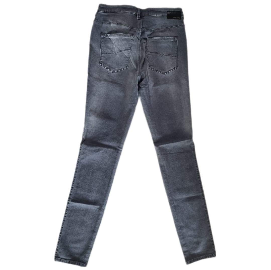 Diesel Damen Jeans Denim Hose Skinzee High Super Slim Skinny High Waist Grau