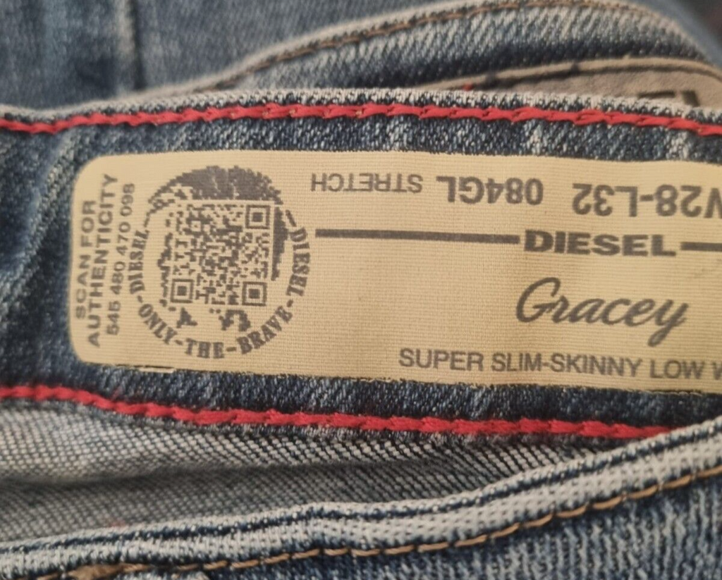 DIESEL Damen Jeans Gracey W28 L32 Blau 084GL Low Waist Skinny Fit  Denim T16