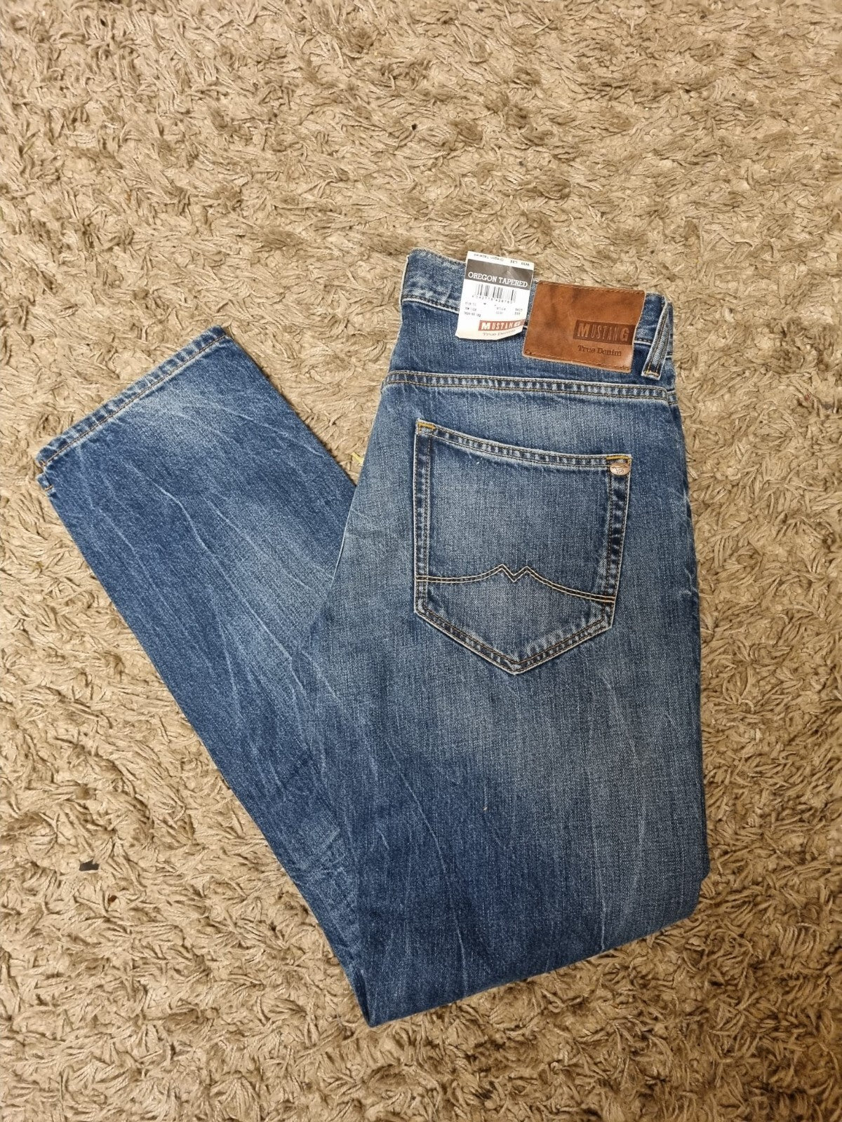 MUSTANG Herren Jeans Oregon Tapered W33 L32 | Slim Fit | Blau Denim Hose | BR3E1