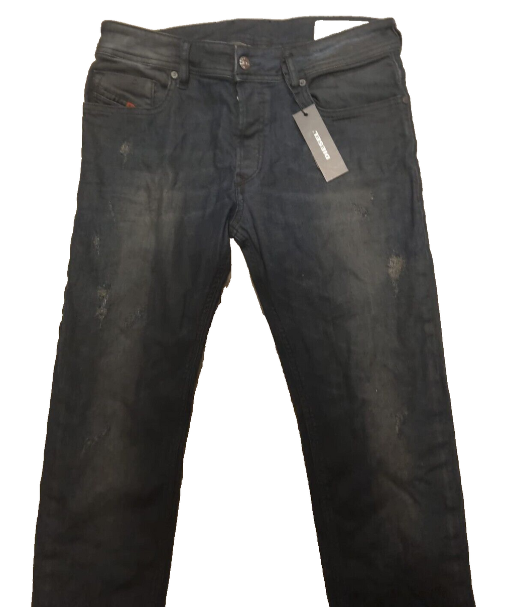 DIESEL Herren Jeans Sleenker Schwarz W32/L32, Slim Skinny Fit SLR9B1