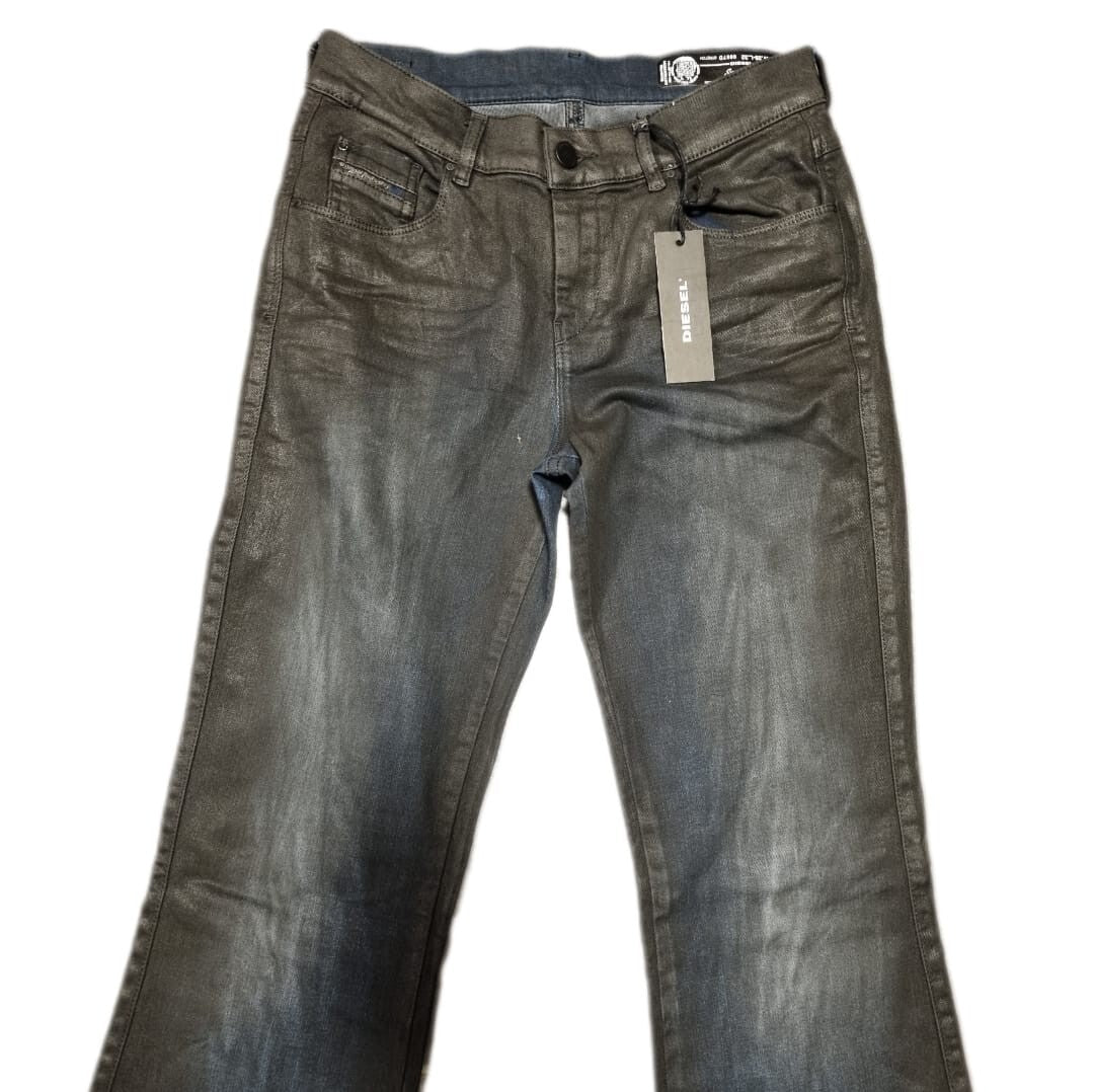 DIESEL Damen Jeans Sandy-B W28 L32 Schwarz Bootcut Regular Waist Sonderkondition