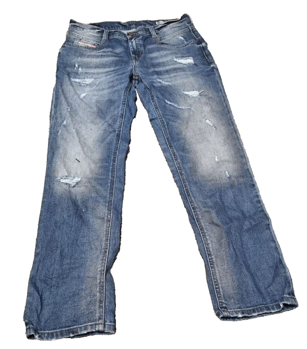 DIESEL Damen Jeans Belthy-Ankle Regular Slim Straight W27 L32 Blau SLR4B1