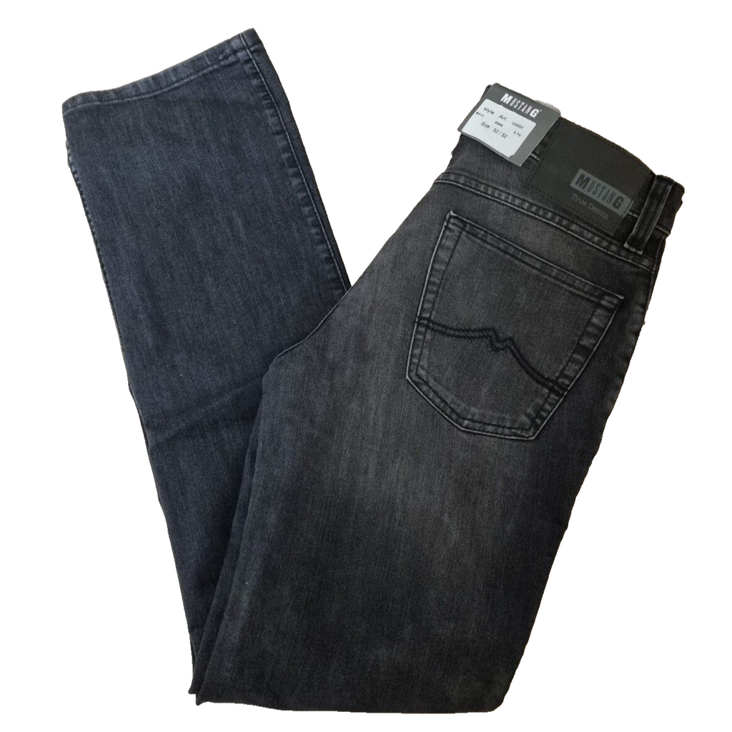 MUSTANG Herren Jeans Oklahoma Schwarz | Slim Medium Straight | W32 L32 | BR1C1
