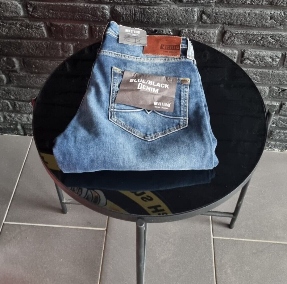 MUSTANG Herren Jeans Vegas Slim Fit W32 L34 Blau Denim Medium Rise BR1E2