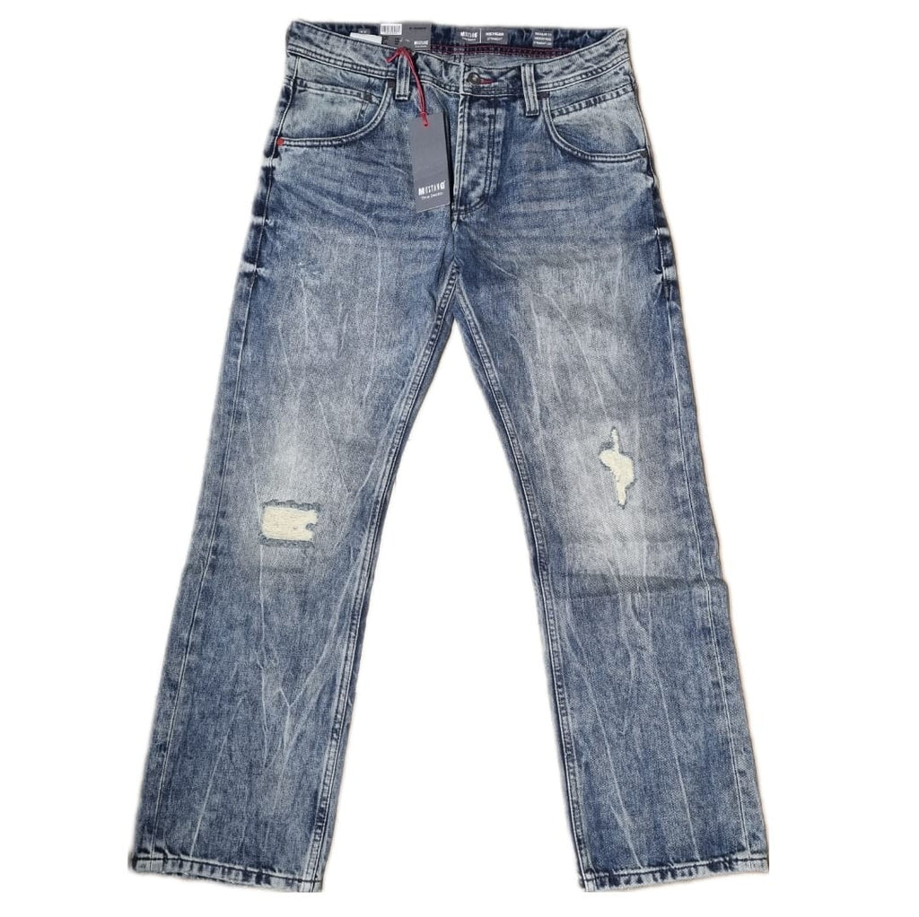 MUSTANG Herren Jeans Michigan Straight W33 L32 Blau Regular Fit Medium Rise BR2E