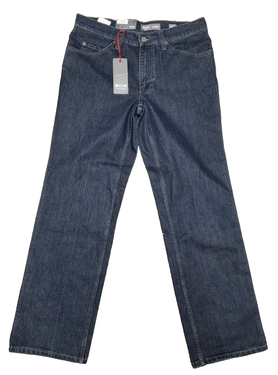 MUSTANG Herren Jeans Tramper W34 L30 Dunkelblau | Slim Medium Straight BR1C3