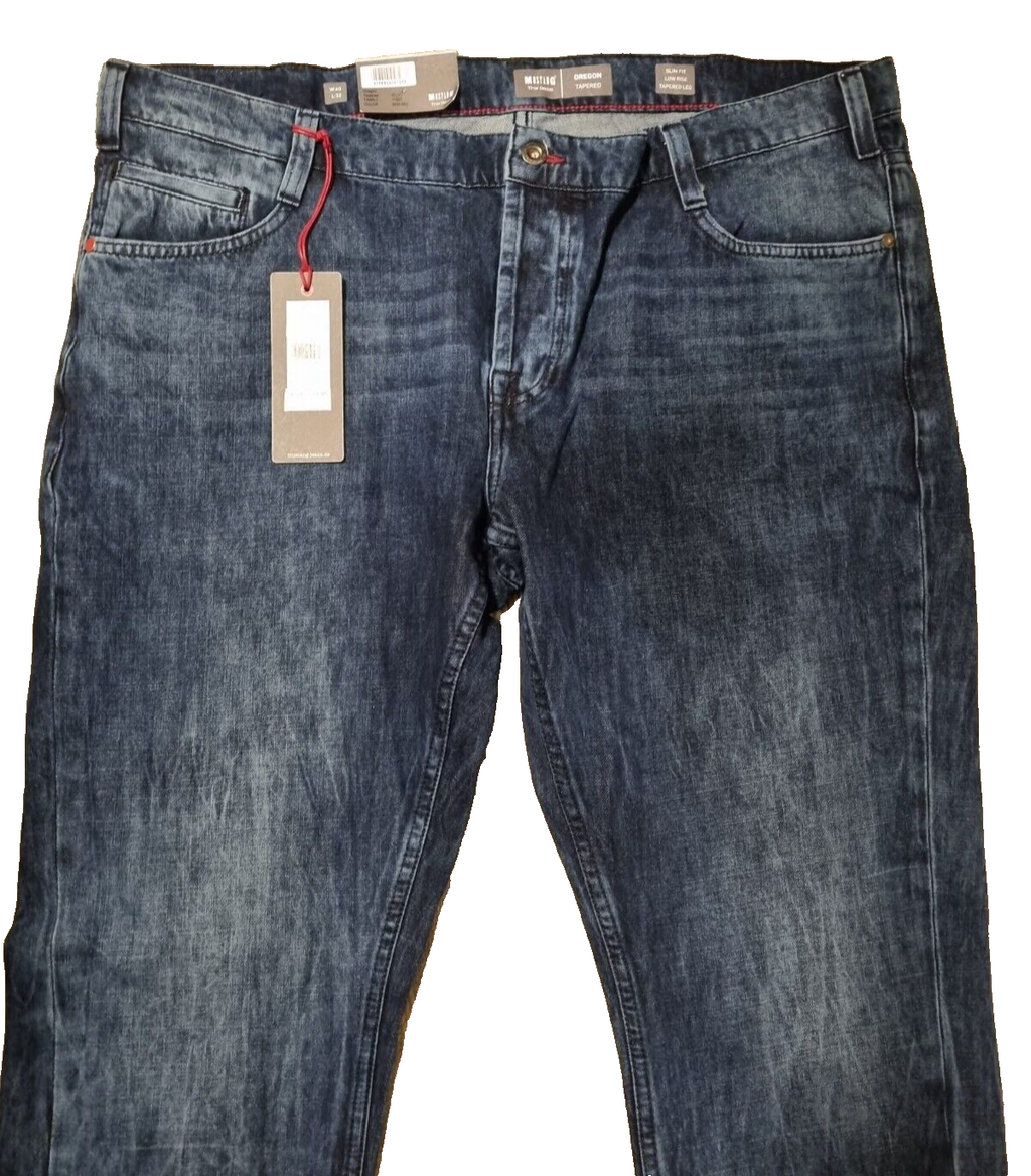 MUSTANG Herren Jeans Oregon Tapered W40 L32 Slim Low Tapered Blau Top Preis X1