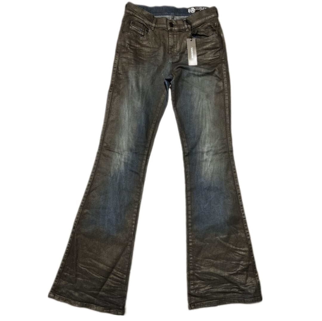 DIESEL Damen Jeans Sandy-B W28 L32 Schwarz Bootcut Regular Waist Sonderkondition