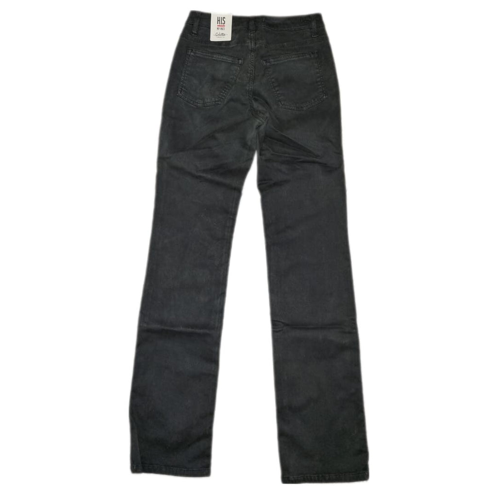 HIS Damen Jeans Coletta Comfort Fit 34/33 Dunkelgrün High Waist Straight