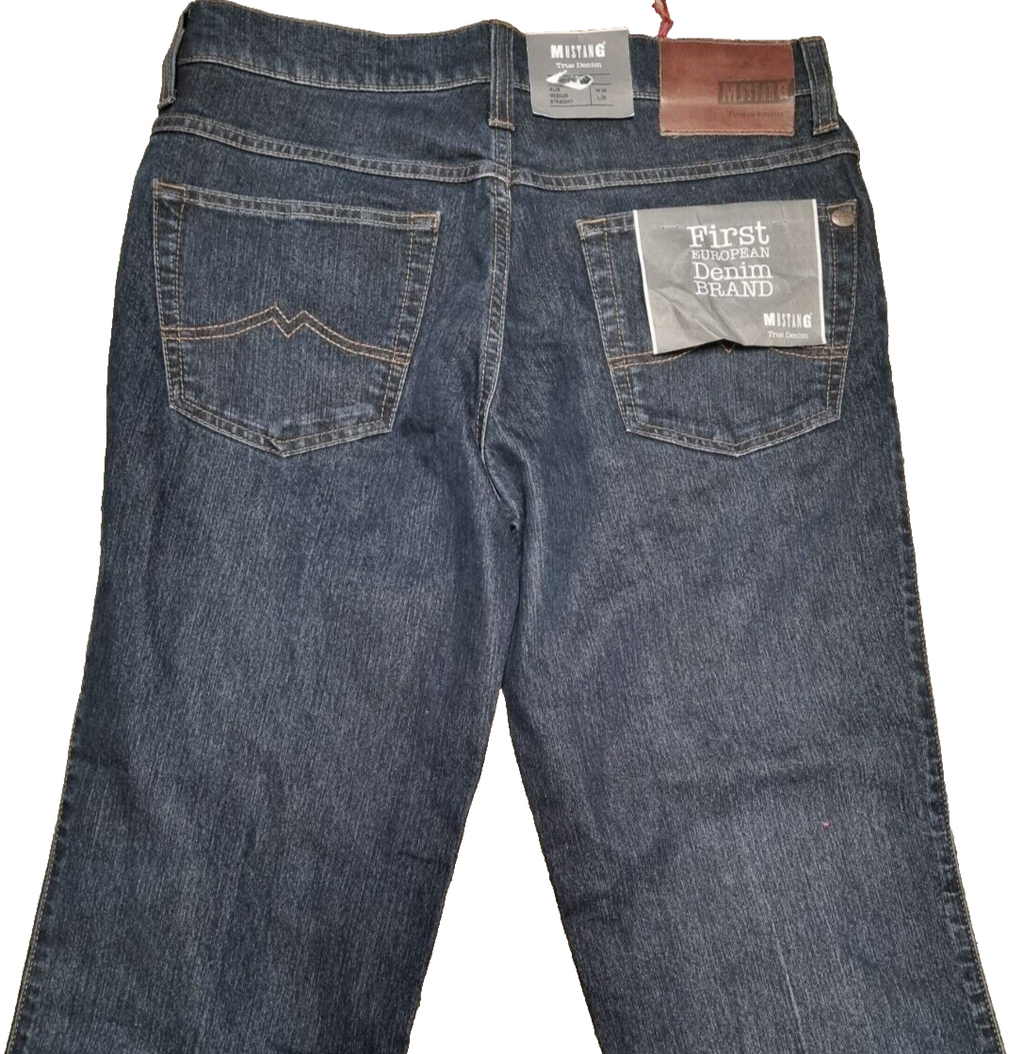 MUSTANG Herren Jeans Tramper W34 L30 Dunkelblau | Slim Medium Straight BR1C3