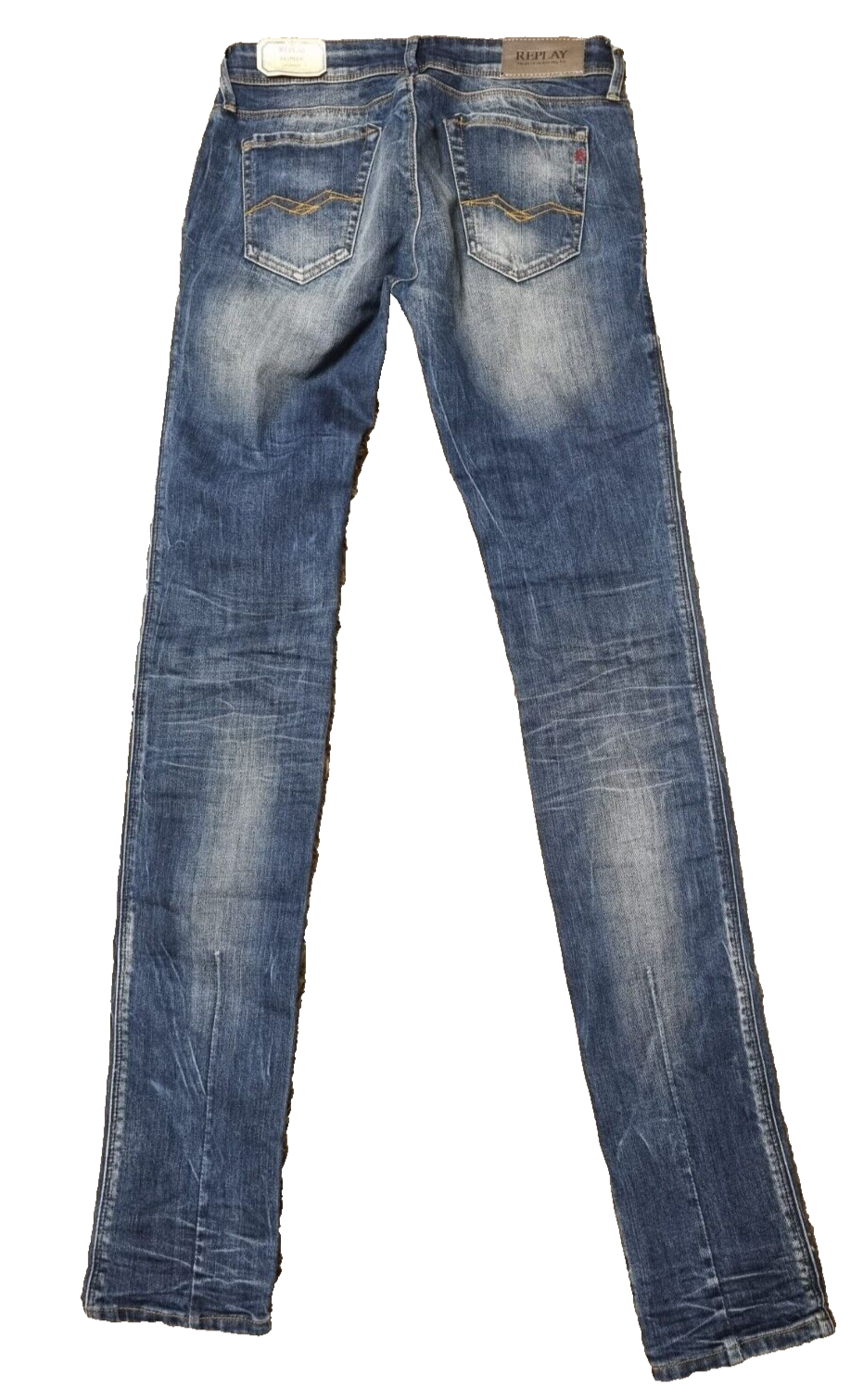 REPLAY Damen Jeans Yasmeen W26 L34 Blau Slim Fit Stretch WX621.000.573.430 E3