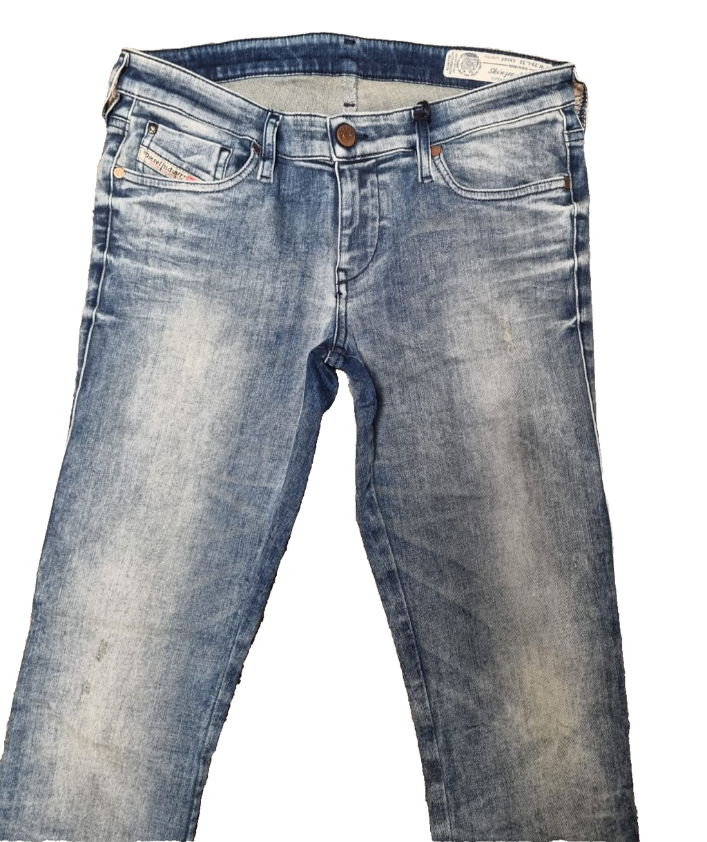 DIESEL Damen Jeans Skinzee-Low-ZIP W29 L32 Blau Super Slim Skinny Low Waist K2