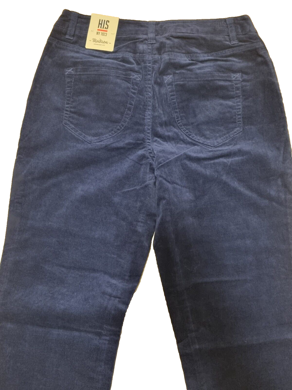 🔥 HIS Damen Jeans Madison Comfort Fit 36/33 High Waist Slim Leg - Blau Cord E8