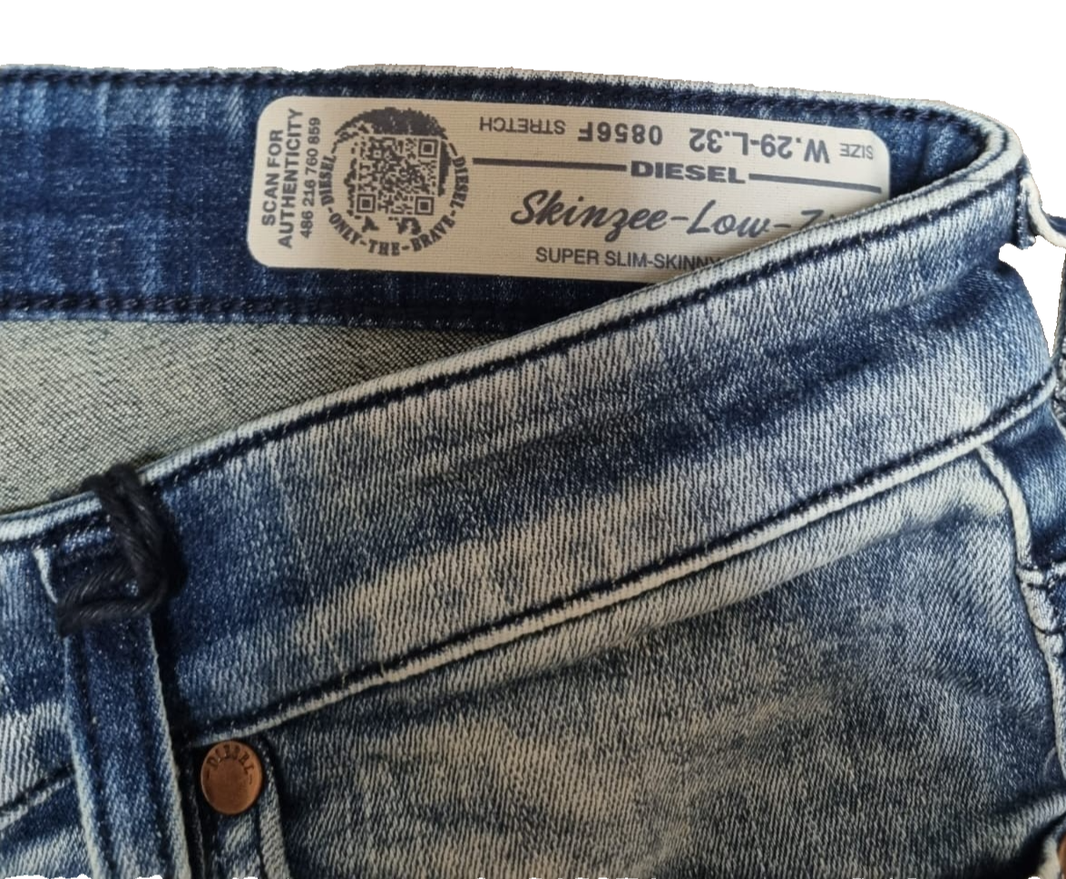 DIESEL Damen Jeans Skinzee-Low-ZIP W29 L32 Blau Super Slim Skinny Low Waist K2