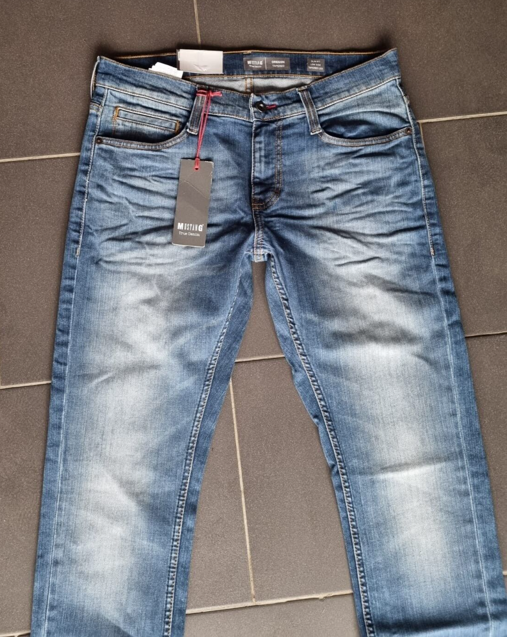 MUSTANG Herren Jeans Oregon Tapered W32 L36 Slim Low Tapered Blau Jeanshose BR1E