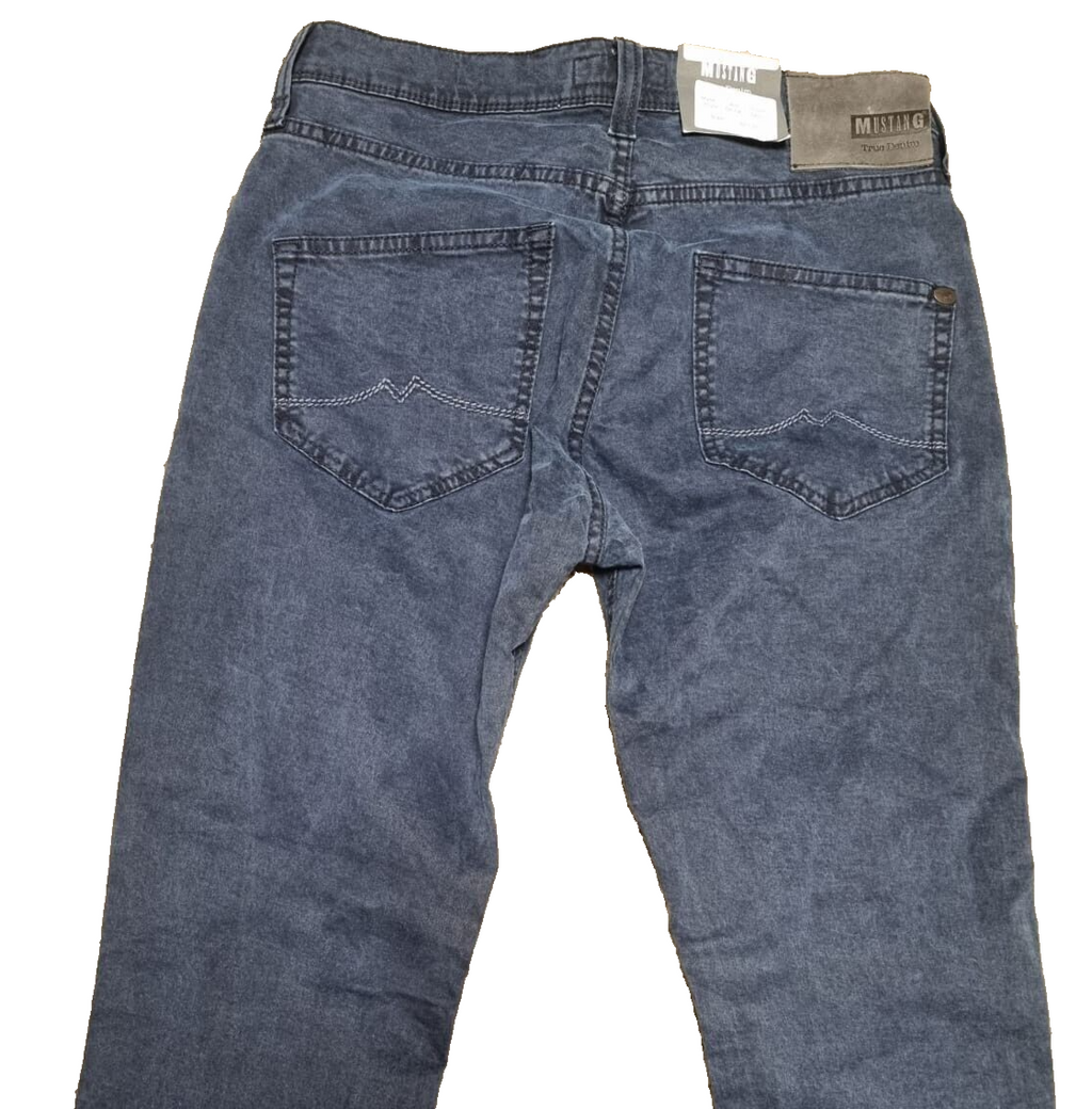 MUSTANG Herren Jeans W30 L32 Blau | Slim Medium Slim | Dünner Stoff BR1C3