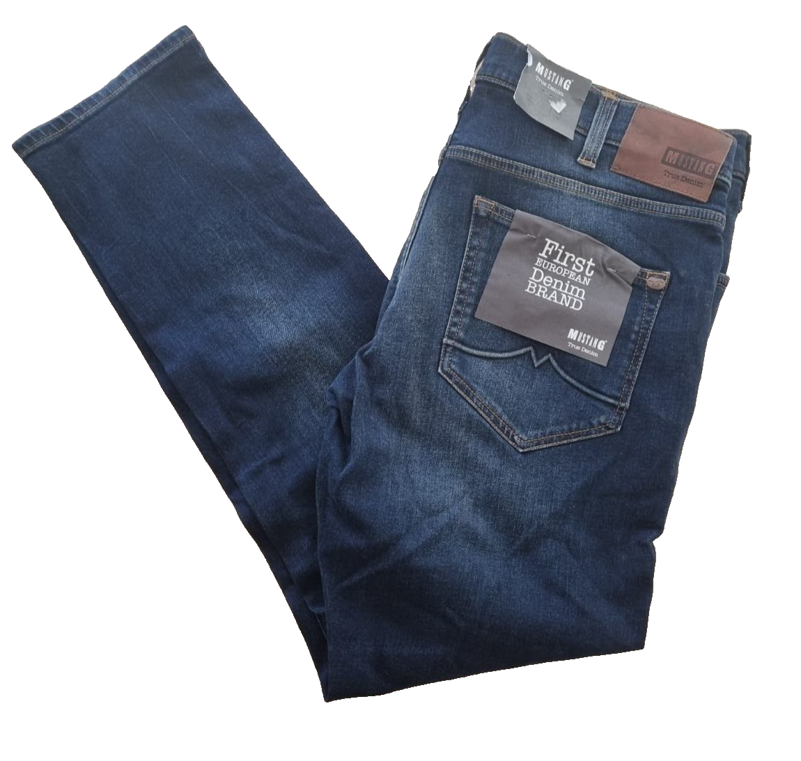 MUSTANG Herren Jeans Oregon Tapered W38 L32 | Slim Fit Low Waist Tapered Blau E6