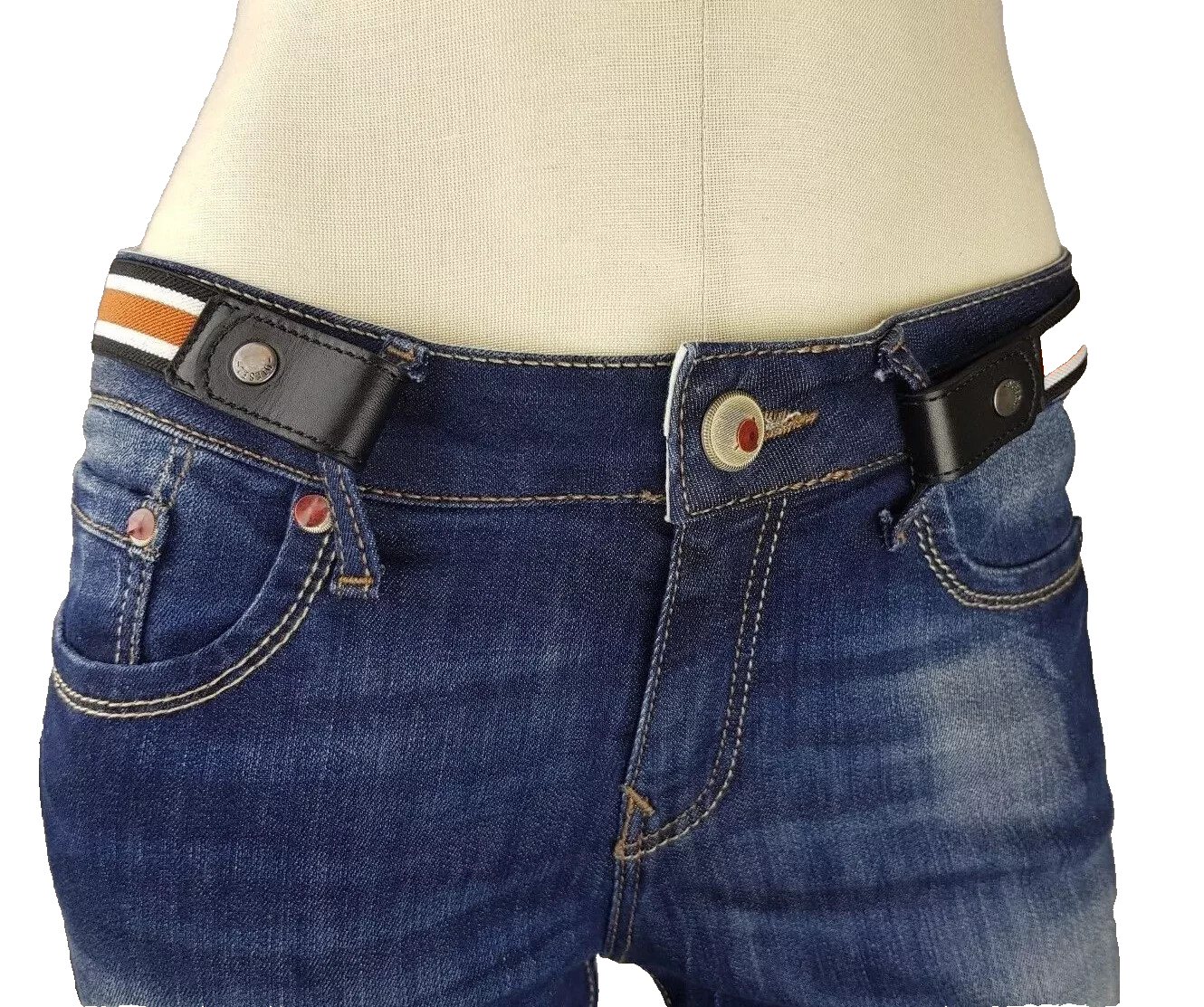 DIESEL BLOGOS Damen Stretch Gürtel Uni Elastisch Leder Metall 00SFXS OTAEO #90