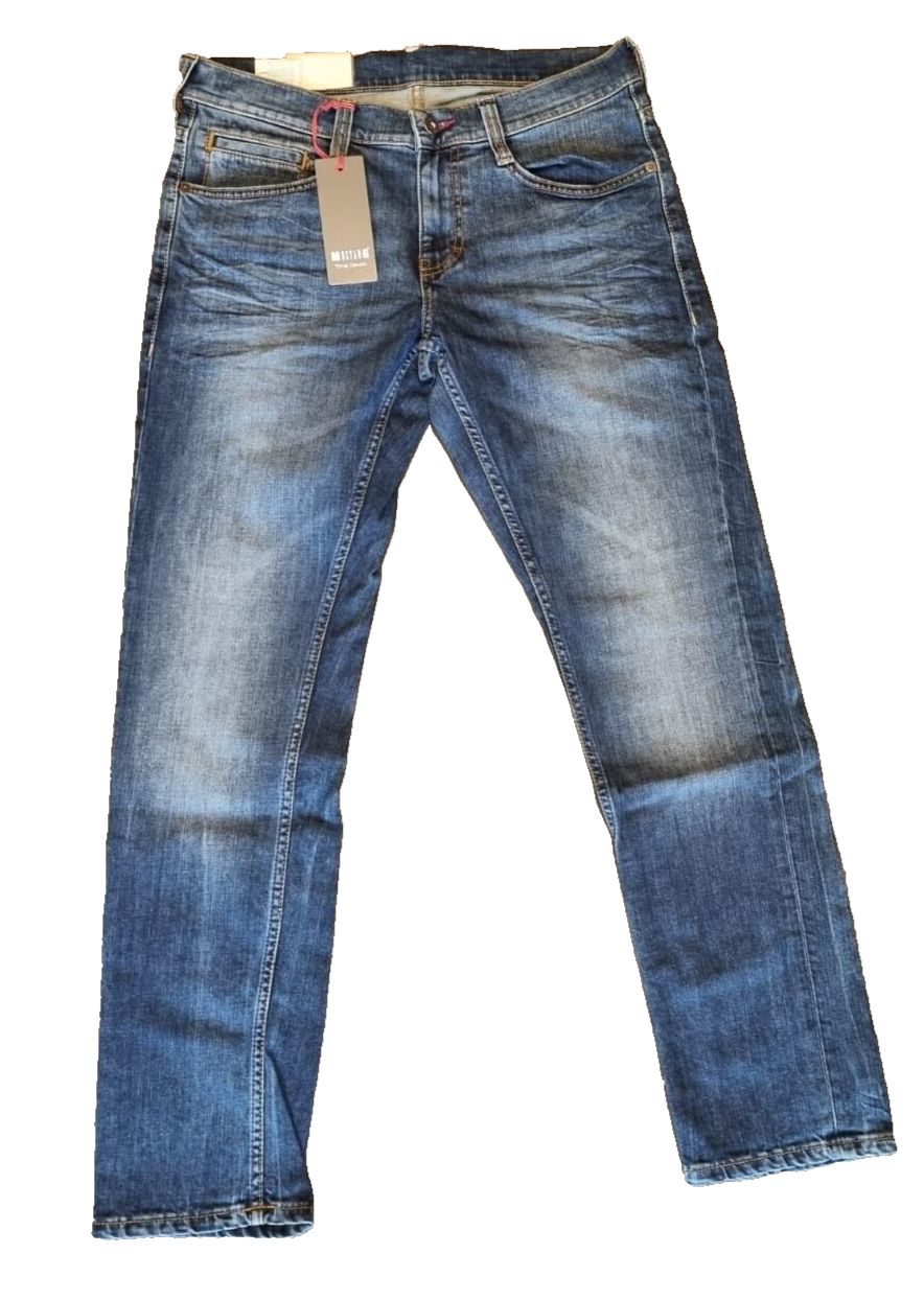 MUSTANG Herren Jeans Oregon Tapered W32 L32 Blau Slim Fit Low Rise