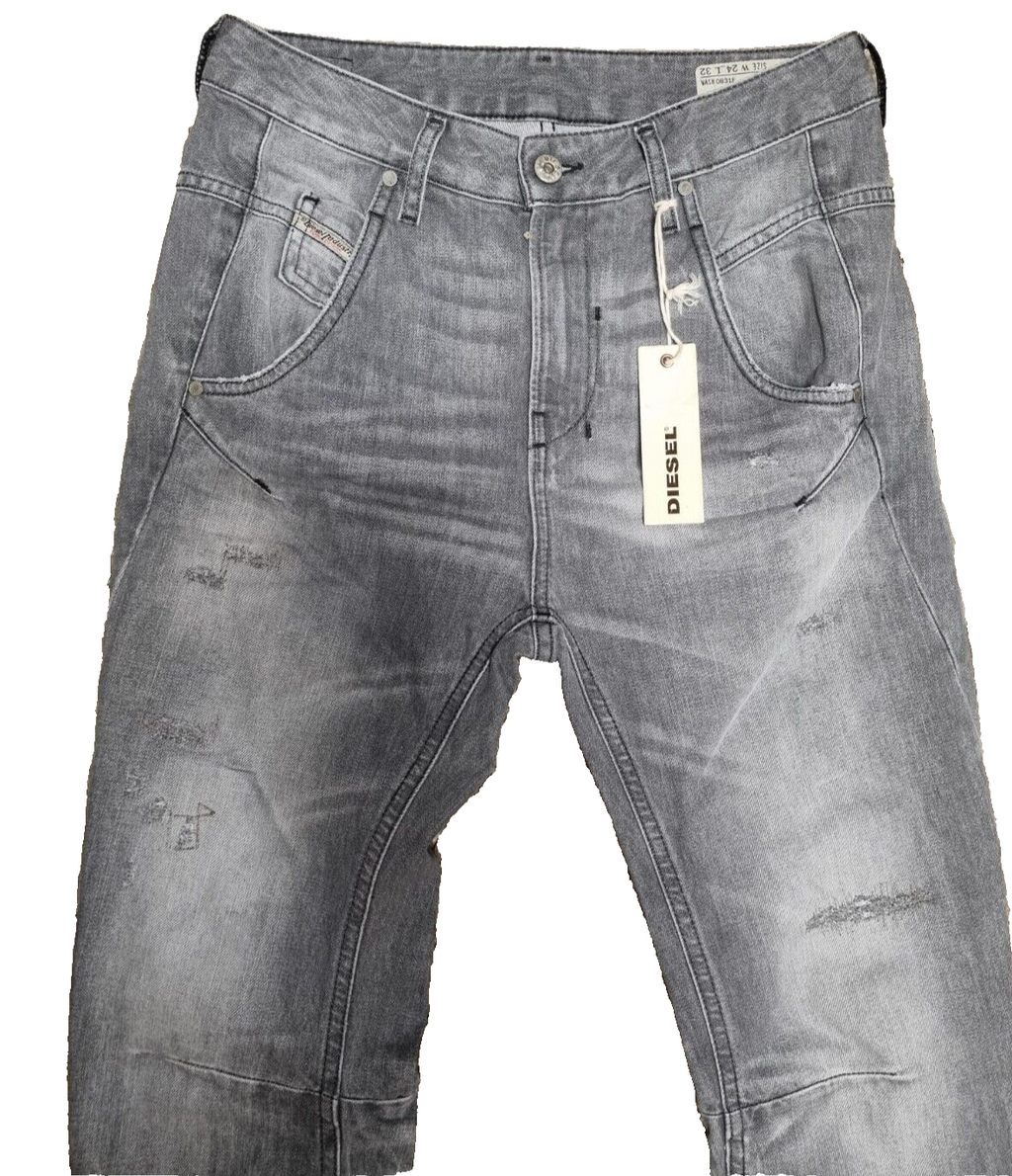 DIESEL Damen Jeans Fayza Relaxed Boyfriend Low Waist Grau W24 L32 SLR4B1