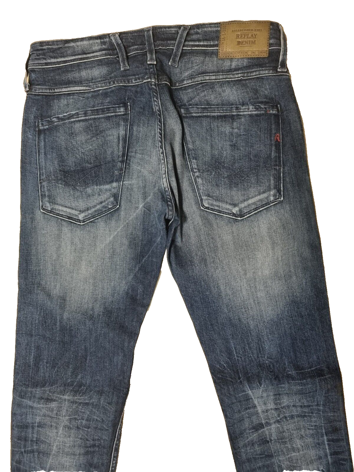 Replay Herren Jeans ANBASS, W31 L34, Dunkelblau, Slim Fit, Modern Look Hose D6