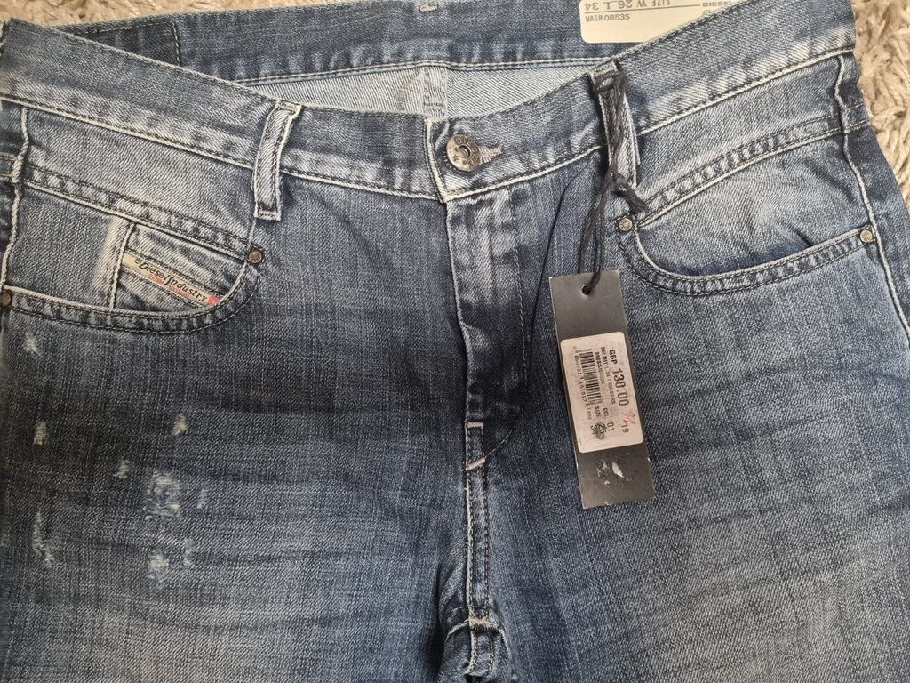 DIESEL Damen Jeans Belthy W26 L34 Slim Straight Blau Low Waist 0SSSJ 0853S M5