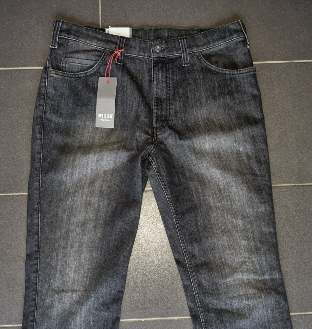 MUSTANG Herren Jeans Oklahoma Slim Fit Grau W38 L34 1004251 Staight LEG BR1E2