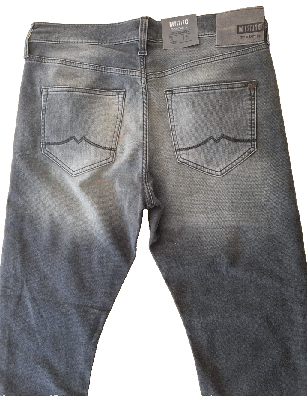 MUSTANG Herren Jeans Oregon Tapered K W34 L32 Grau | Slim-Fit, Niedrige Waist E5